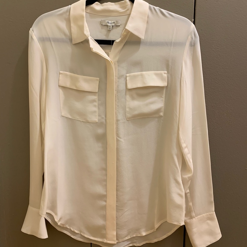 Madewell Silk Long Sleeve Blouse Size XS